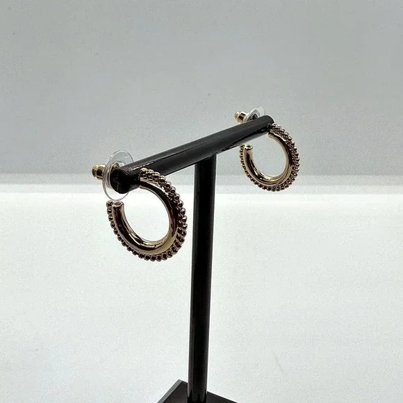 Emberly set of 2 - small gold earrings sets hoops and dangle NEW - Picture 8 of 8